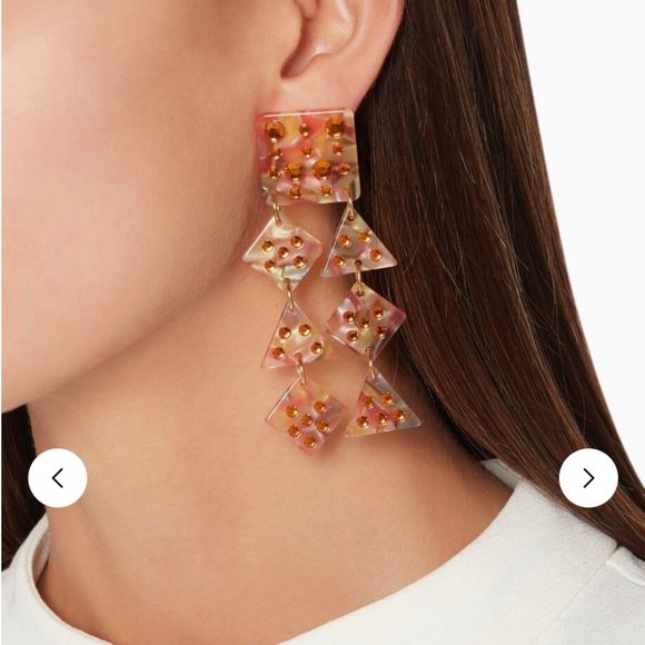 Lele Sadoughi Spotlight Chandelier Earrings - Orange - Picture 2 of 9